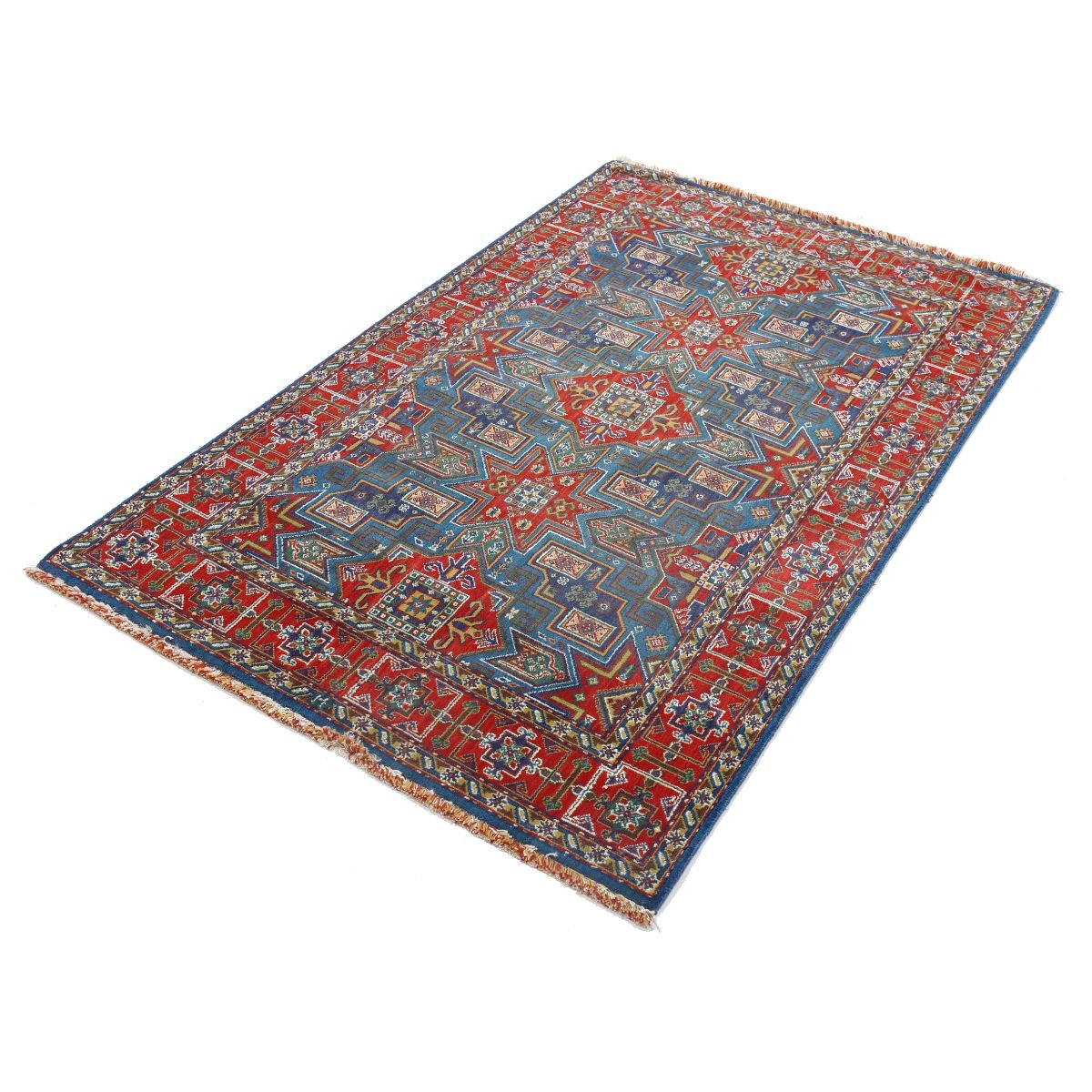 Gulshan-3'10" 4x6 Machine-Made Washable Wool Rug - Colorful