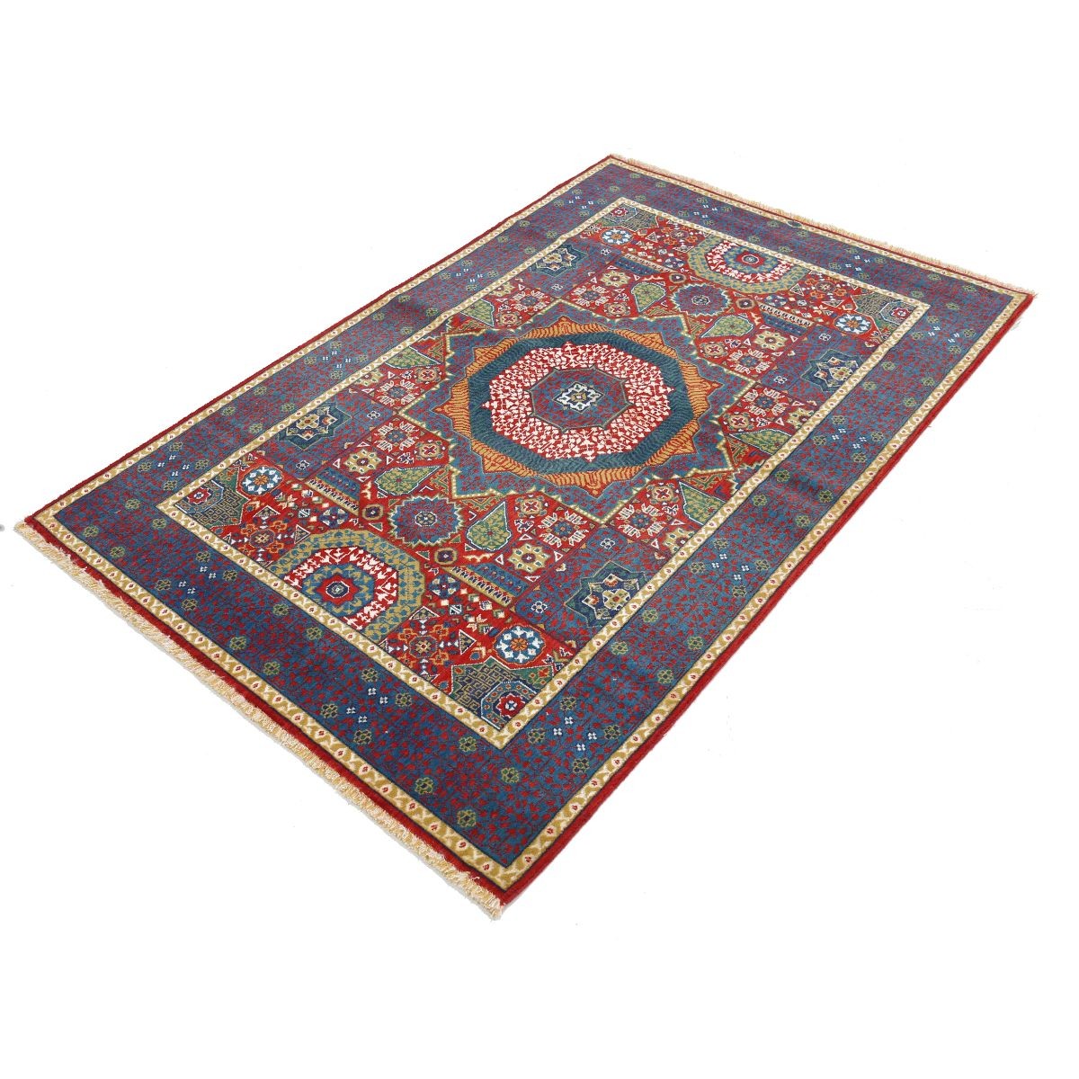Gulshan-3'10" 4x6 Machine-Made Washable Wool Rug - Colorful
