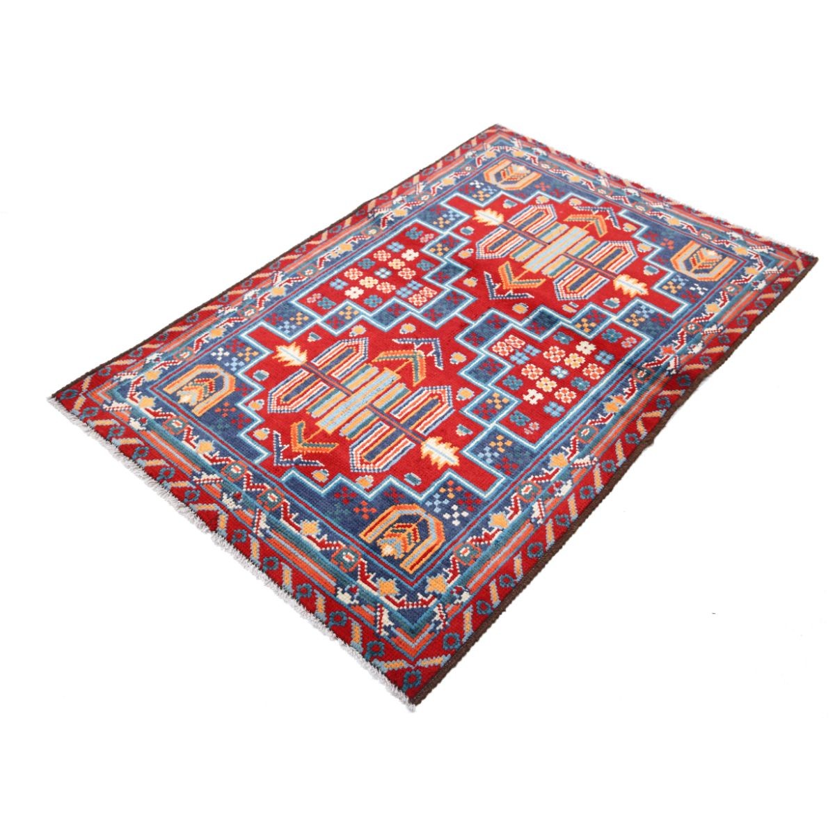 Revival 3x5 Handmade Double Knotted Washable Wool Rug - Colorful