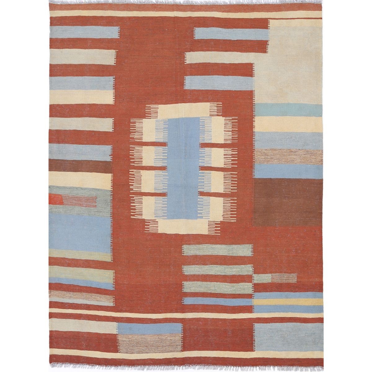 Kafkaas 5x7 Hand Woven Washable Wool Rug - Colorful