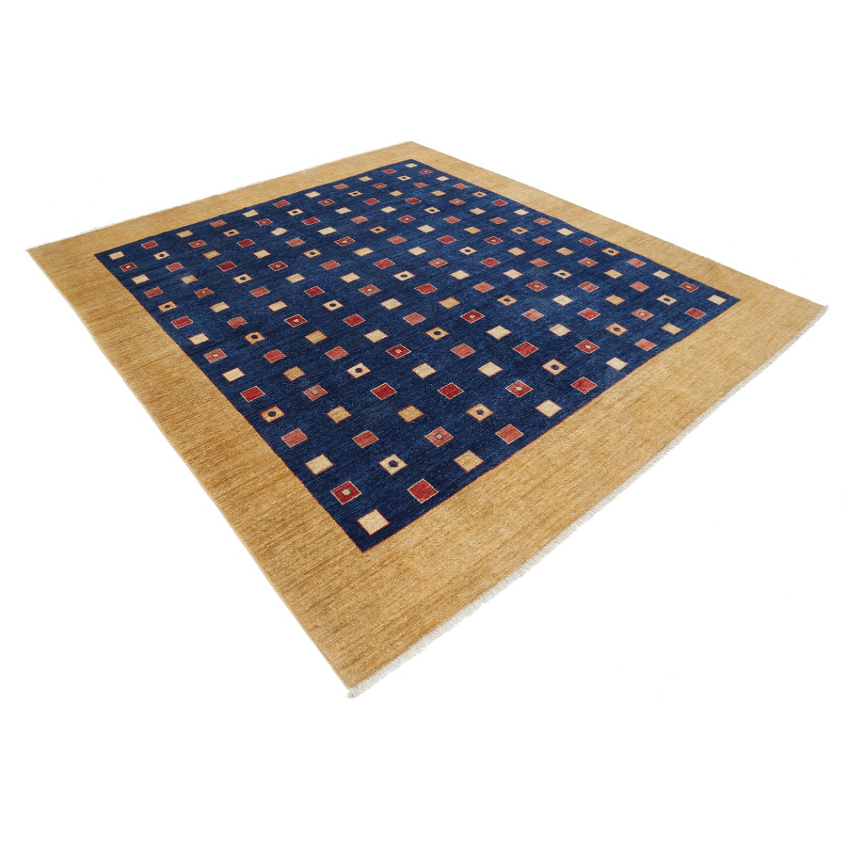 Modcar 8x9 Handmade Double Knotted Washable Wool Rug - Colorful