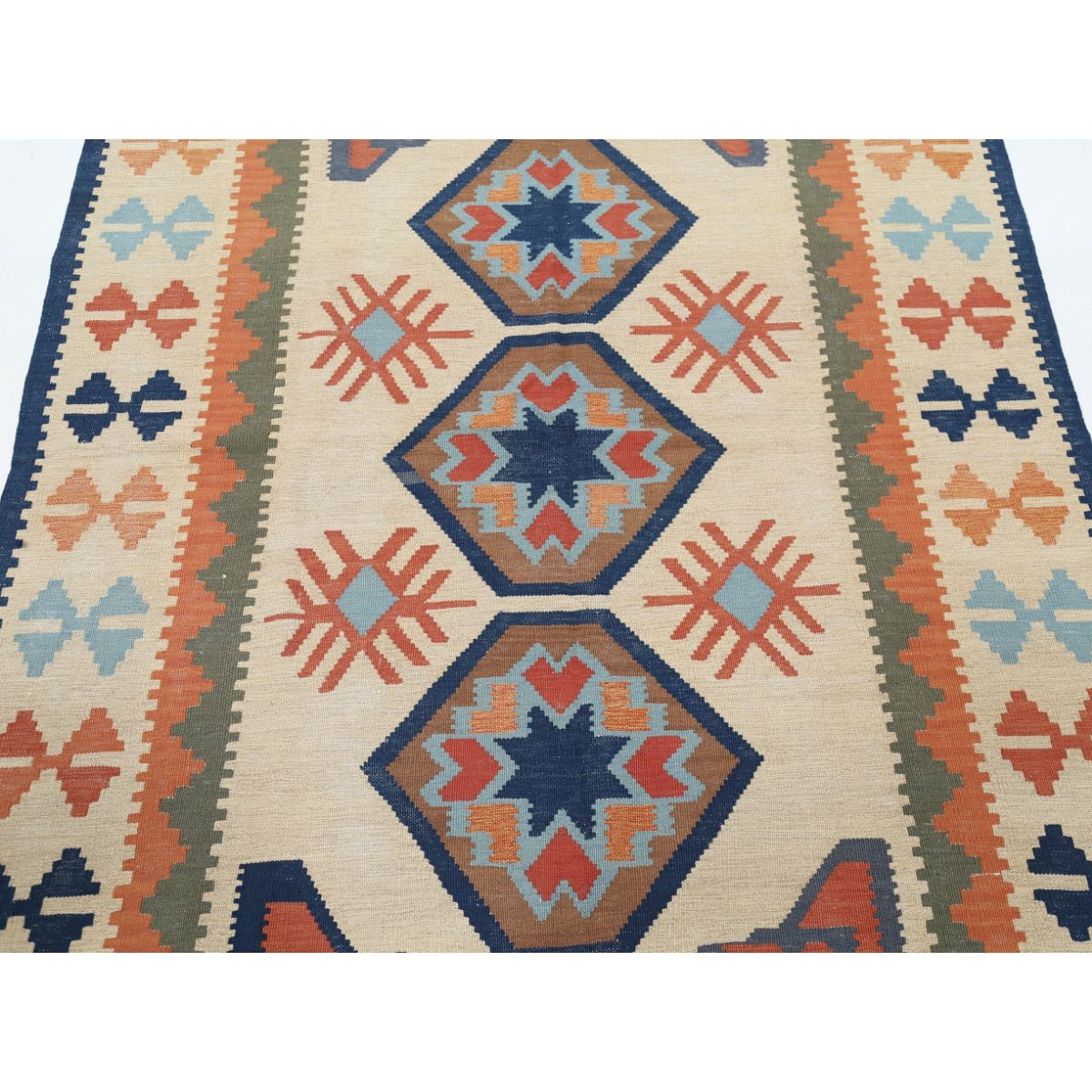 Kafkaas 5x7 Hand Woven Washable Wool Rug - Colorful