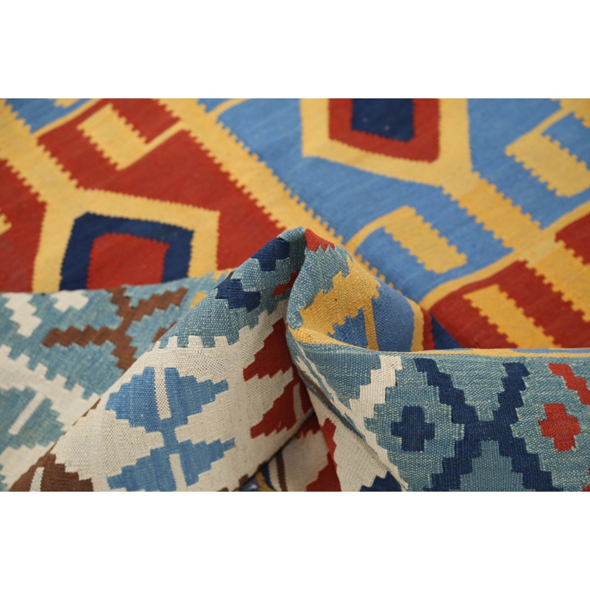 Kafkaas 5x7 Hand Woven Washable Wool Rug - Colorful