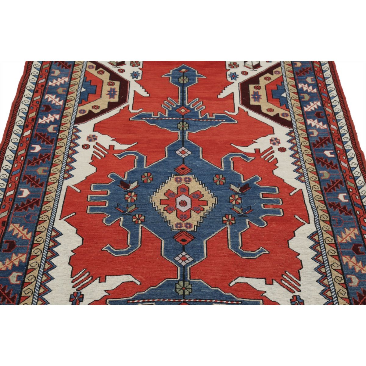 Sumak 4x7 Hand Woven Washable Wool Rug - Colorful