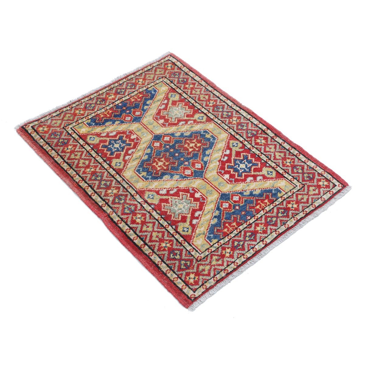 Revival 2x3 Handmade Double Knotted Washable Wool Rug - Colorful