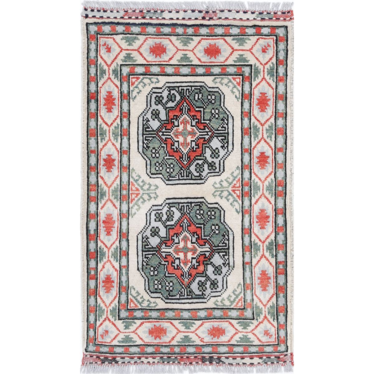 Revival 2x3 Handmade Double Knotted Washable Wool Rug - Colorful