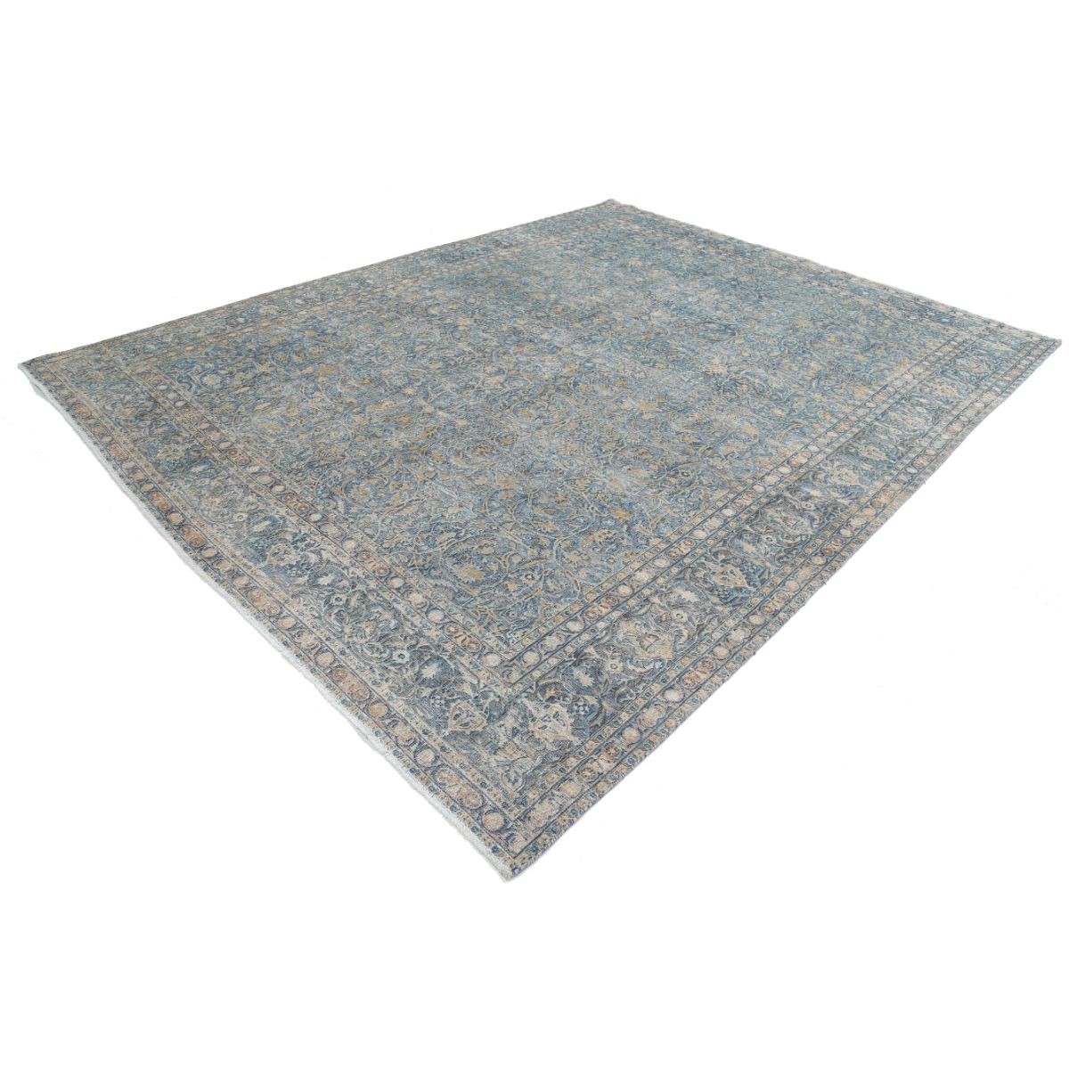 Vintage 10x13 Handmade Double Knotted Washable Wool Rug - Soft Hues