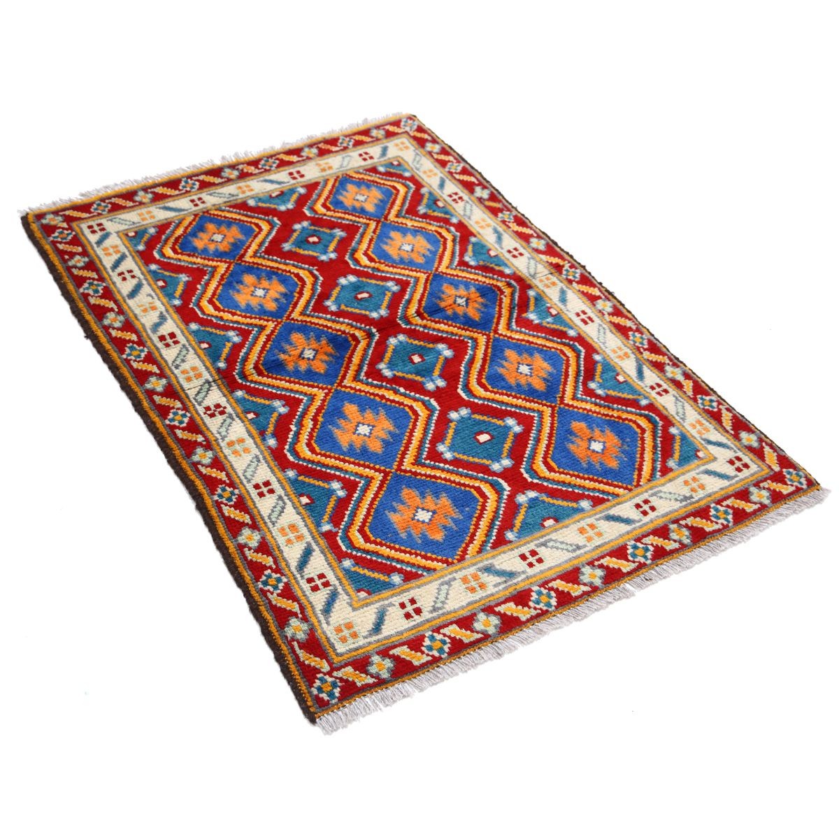 Revival 3x4 Handmade Double Knotted Washable Wool Rug - Colorful