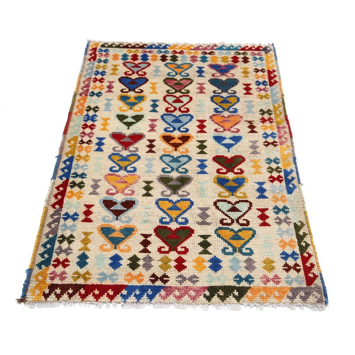 Revival 3x4 Handmade Double Knotted Washable Wool Rug - Colorful