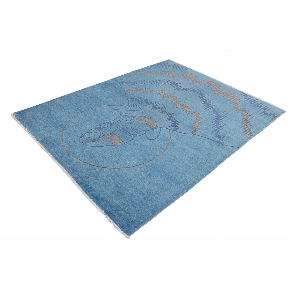 Onyx 5x6 Handmade Double Knotted Washable Wool Rug - Monochormatic