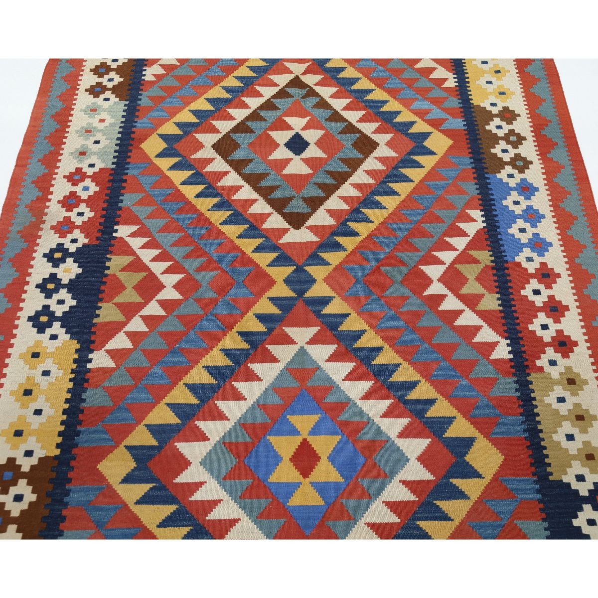Kafkaas 5x7 Hand Woven Washable Wool Rug - Colorful