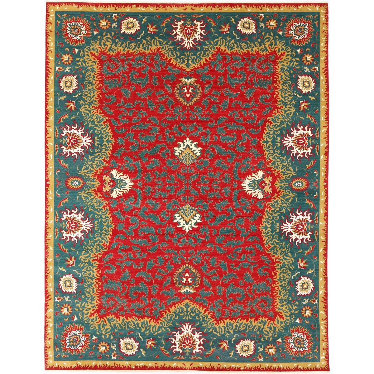 Gulshan 9x12 Machine-Made Washable Wool Rug - Colorful