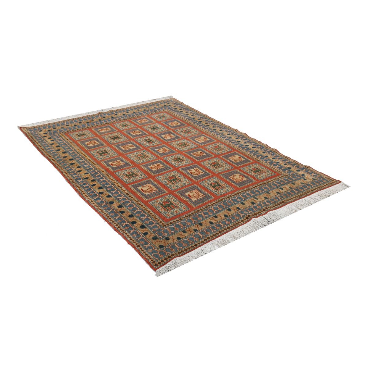 Sumak 5x7 Hand Woven Washable Wool Rug - Colorful
