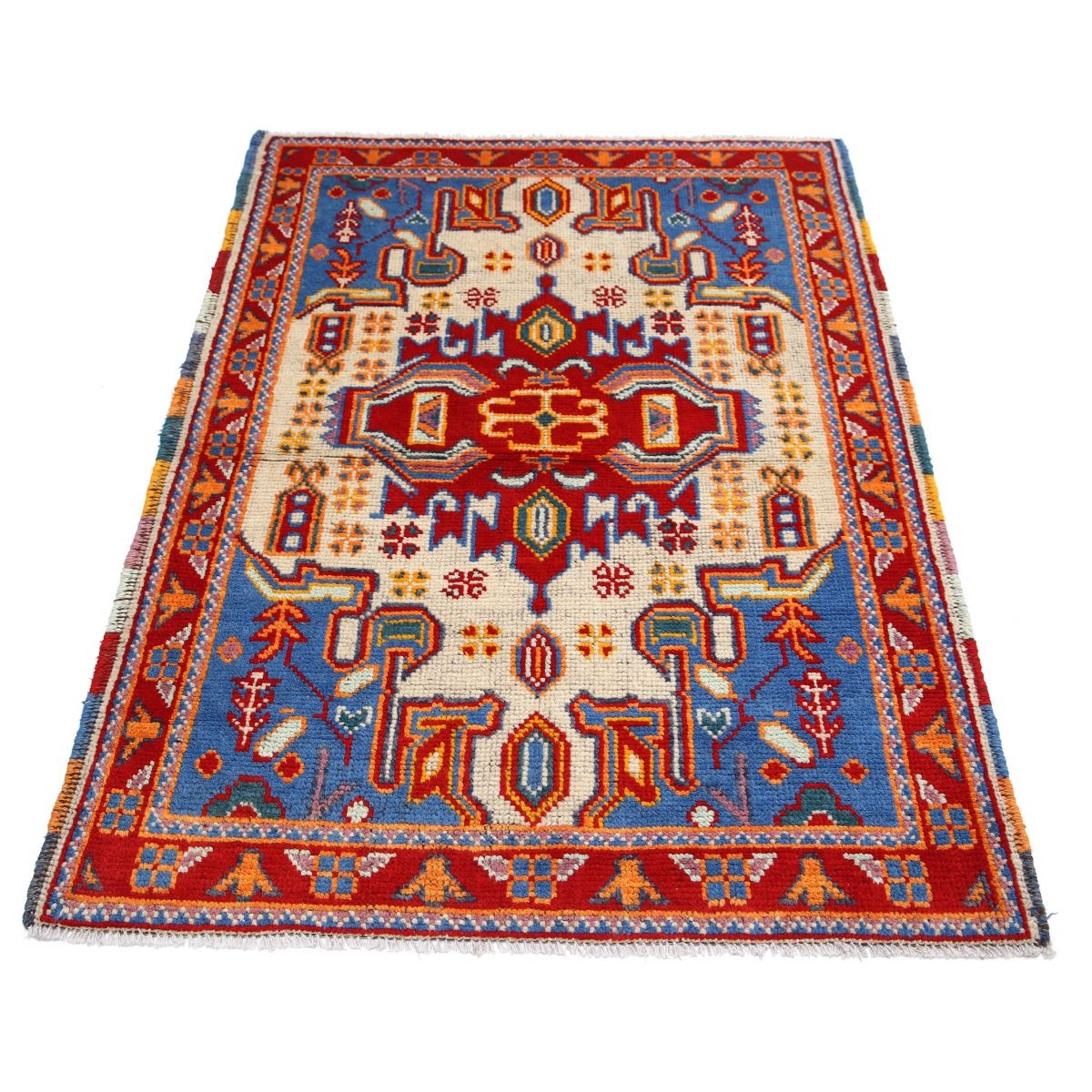 Revival 3x5 Handmade Double Knotted Washable Wool Rug - Colorful