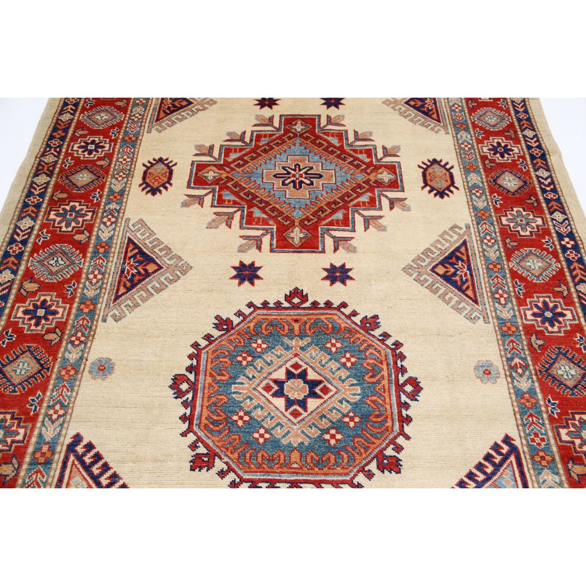 Kazak 6x9 Handmade Double Knotted Washable Wool Rug - Colorful