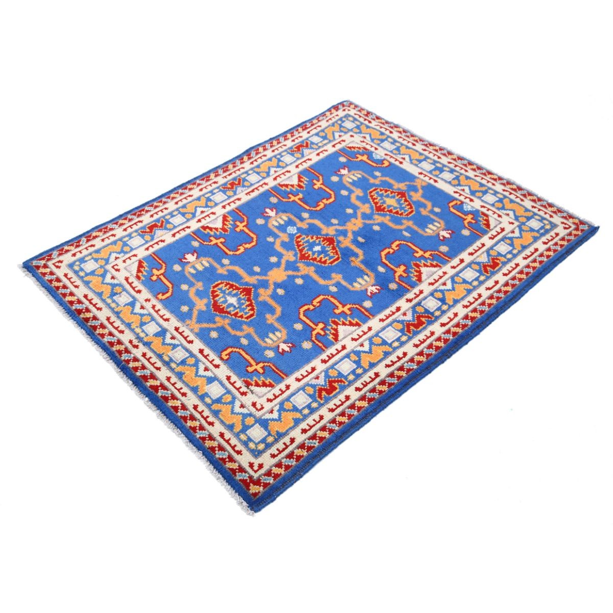 Revival 3x4 Handmade Double Knotted Washable Wool Rug - Colorful