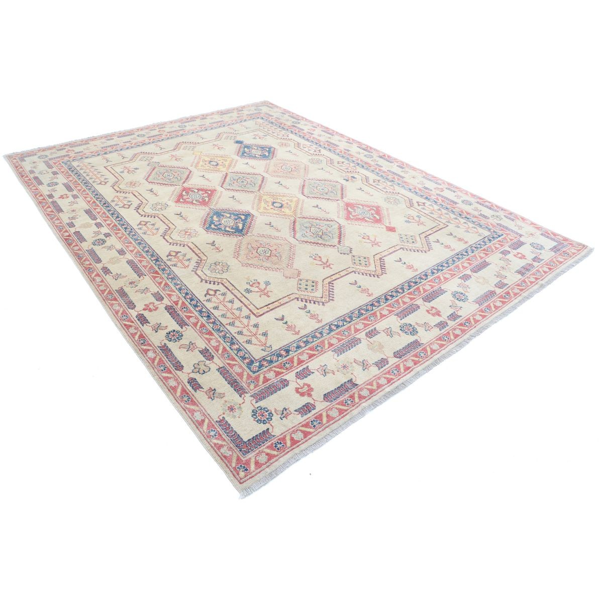 Revival 8x10 Handmade Double Knotted Washable Wool Rug - Colorful