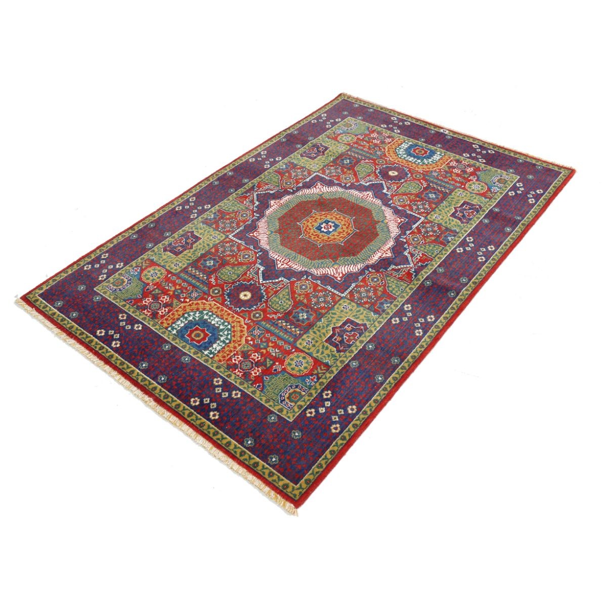 Gulshan-3'10" 4x6 Machine-Made Washable Wool Rug - Colorful