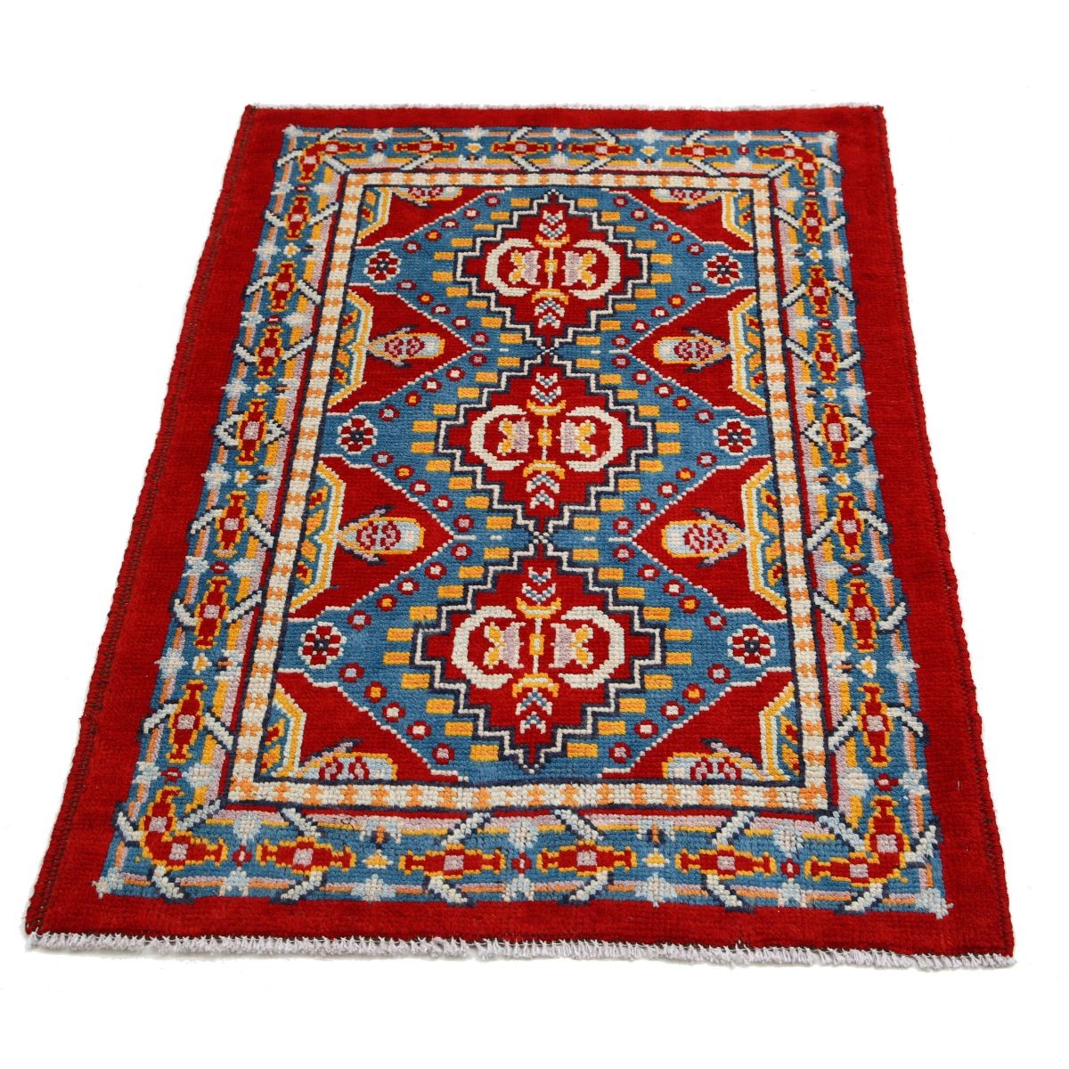 Revival 3x4 Handmade Double Knotted Washable Wool Rug - Colorful