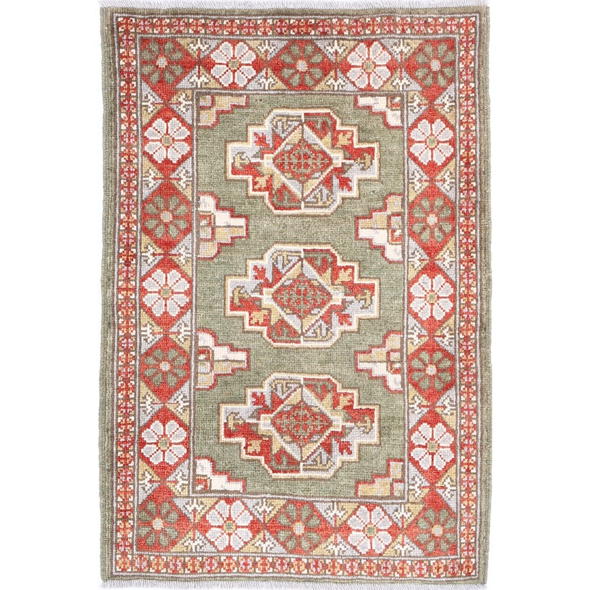 Revival 2x3 Handmade Double Knotted Washable Wool Rug - Colorful