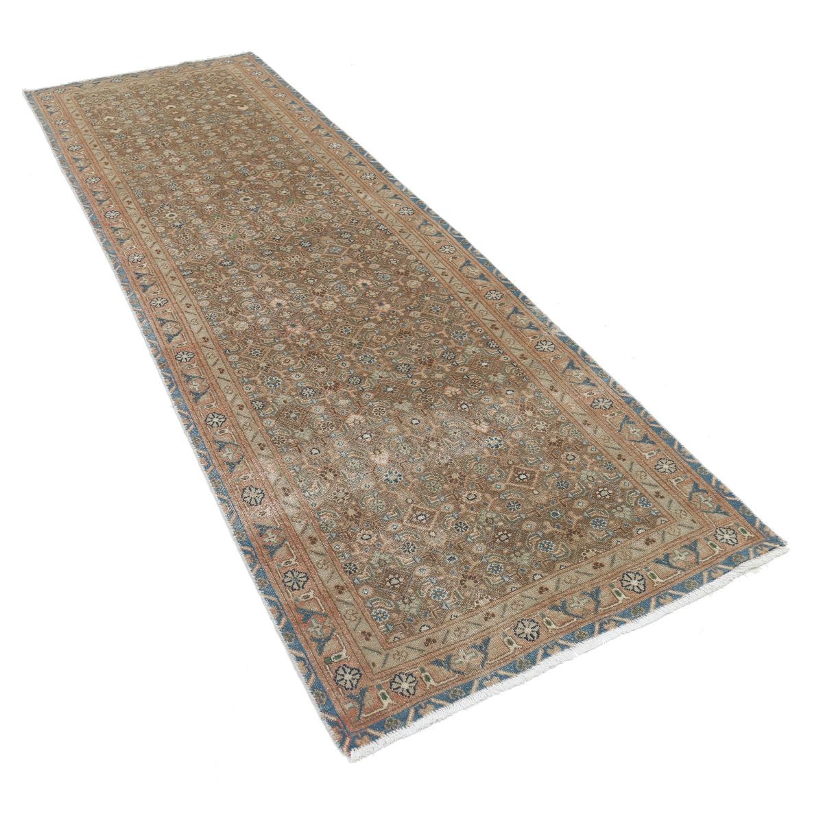 Vintage 3x10 Hand-Knotted Washable Wool Runner - Soft Hues