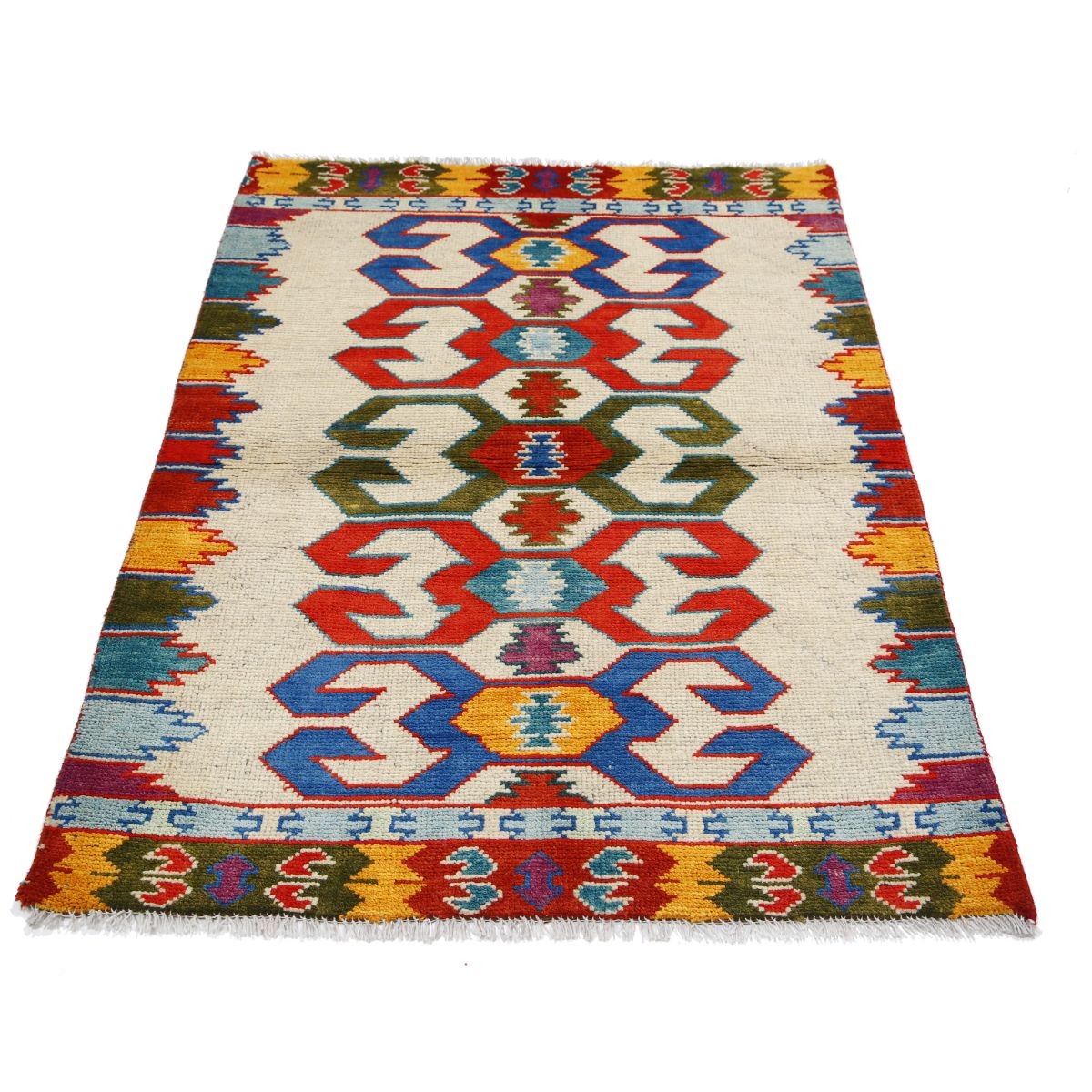Revival 3x5 Handmade Double Knotted Washable Wool Rug - Colorful