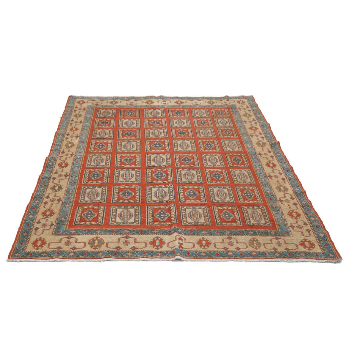 Sumak 6x7 Hand Woven Washable Wool Rug - Colorful