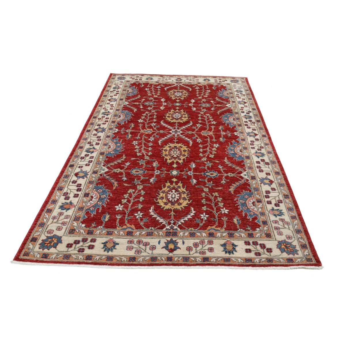 Ziegler 5x8 Handmade Double Knotted Washable Wool Rug - Colorful
