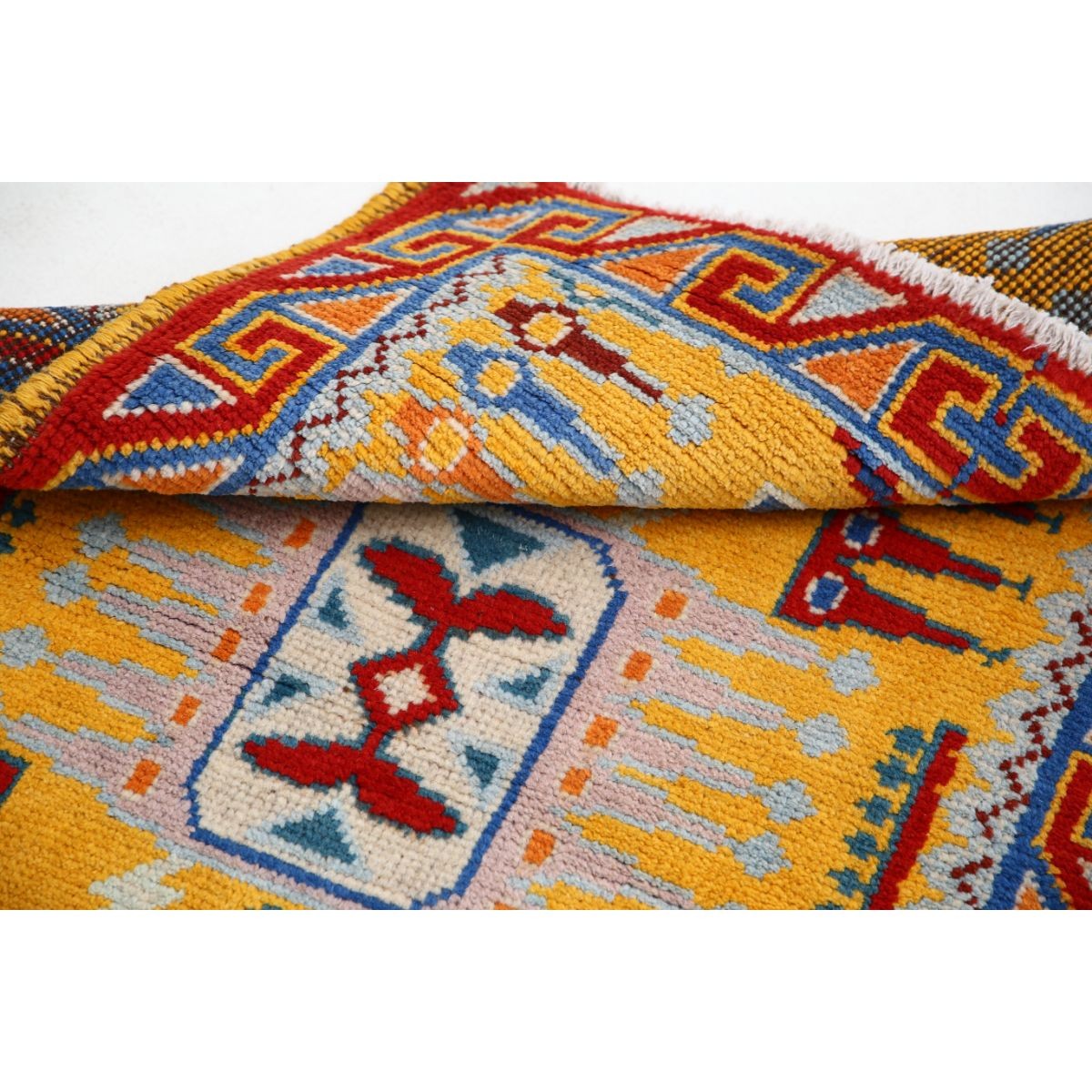 Revival 3x4 Handmade Double Knotted Washable Wool Rug - Colorful