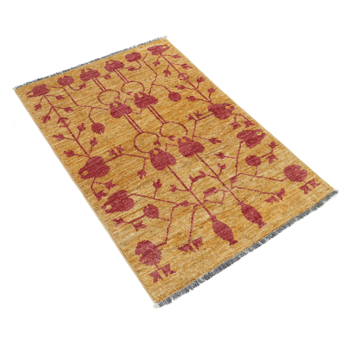 Modcar 3x4 Handmade Double Knotted Washable Wool Rug - Colorful