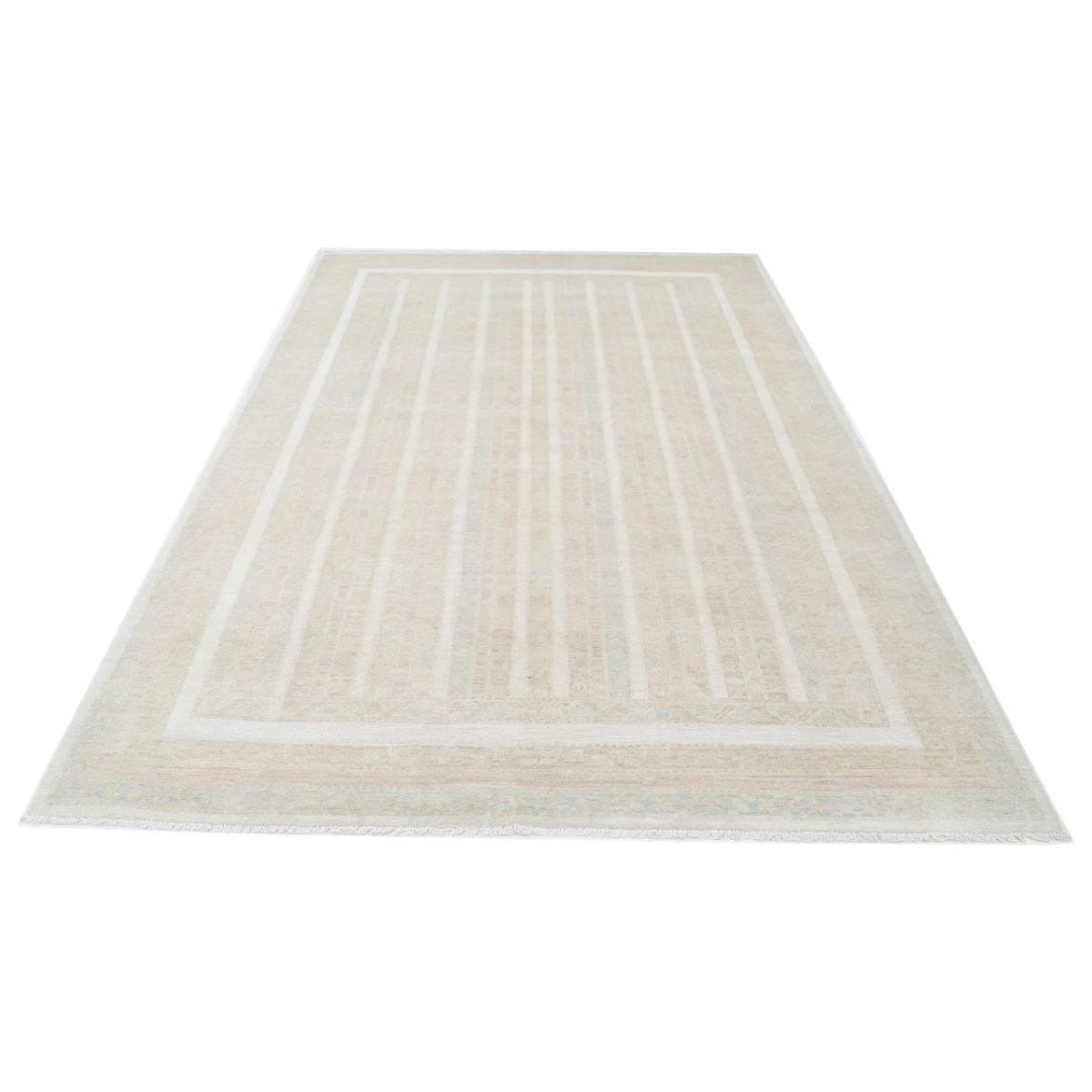 Shaal 7x10 Handmade Double Knotted Washable Wool Rug - Soft Hues