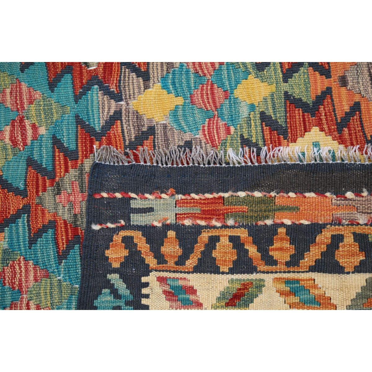 Maimana 5x6 Hand Woven Washable Wool Rug - Colorful