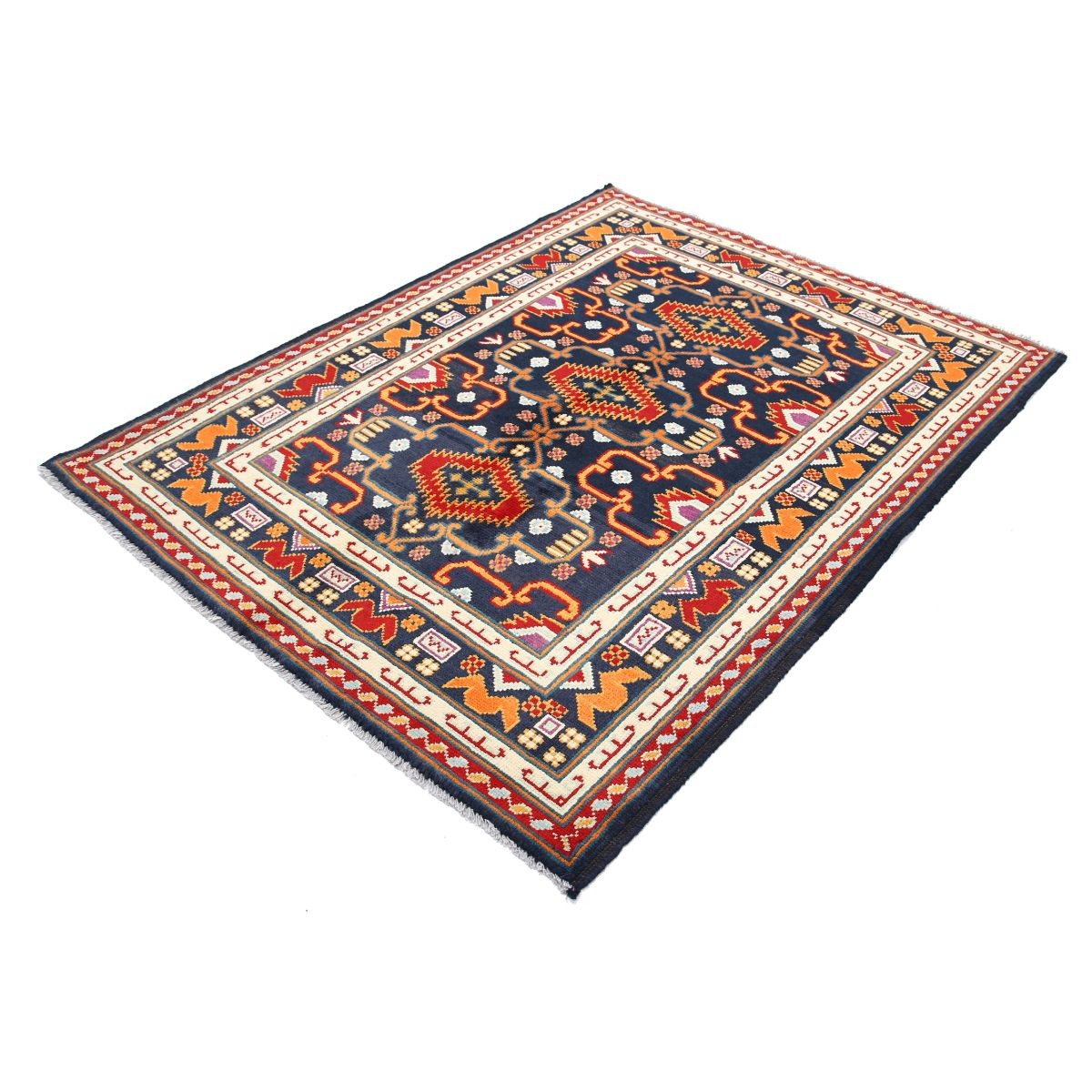Revival 5x6 Handmade Double Knotted Washable Wool Rug - Colorful