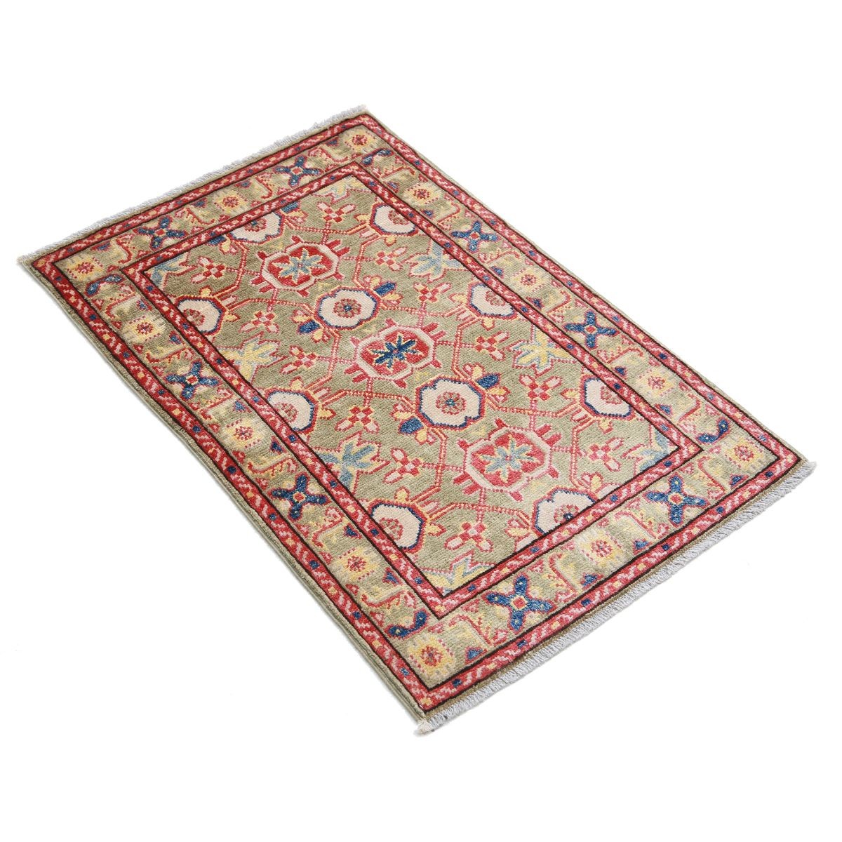 Revival 2x3 Handmade Double Knotted Washable Wool Rug - Colorful