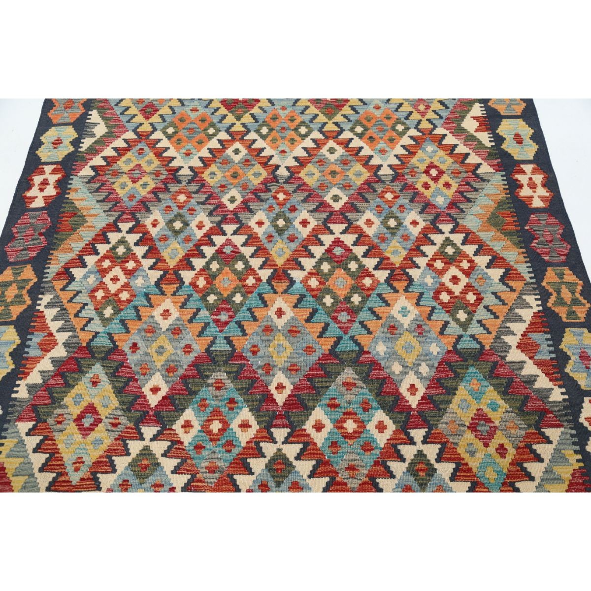 Maimana 5x8 Hand Woven Washable Wool Rug - Colorful