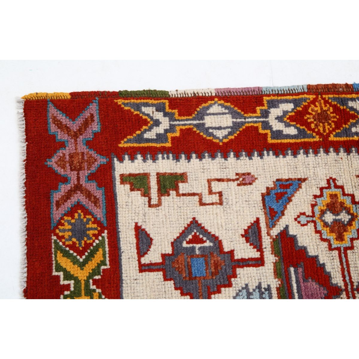 Revival 3x4 Handmade Double Knotted Washable Wool Rug - Colorful