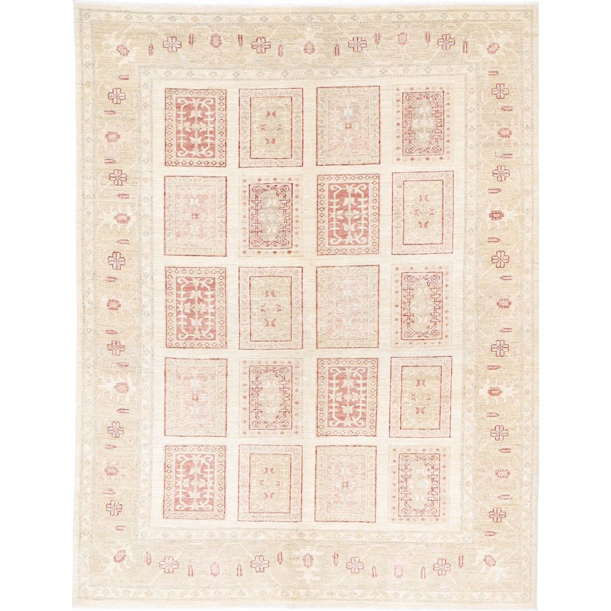 Bakhtiari 6x7 Handmade Double Knotted Washable Wool Rug - Soft Hues