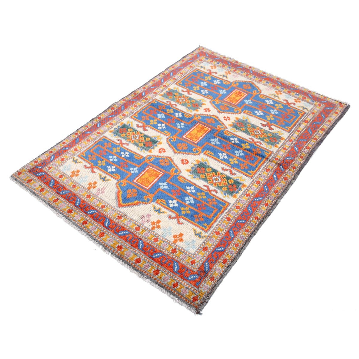 Revival 3x5 Handmade Double Knotted Washable Wool Rug - Colorful