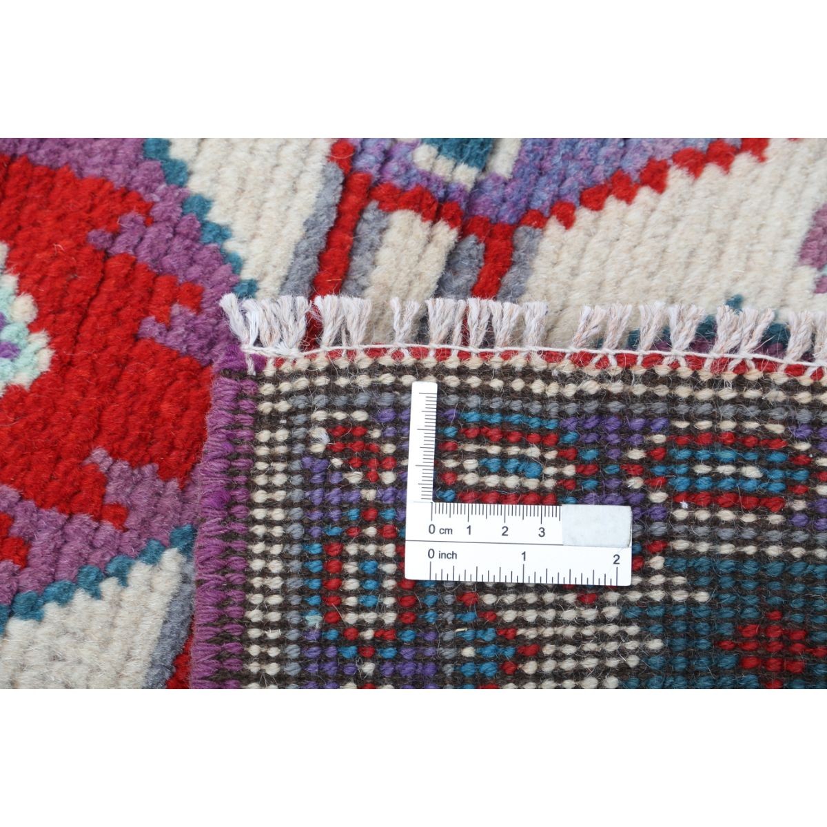 Revival 3x4 Handmade Double Knotted Washable Wool Rug - Colorful