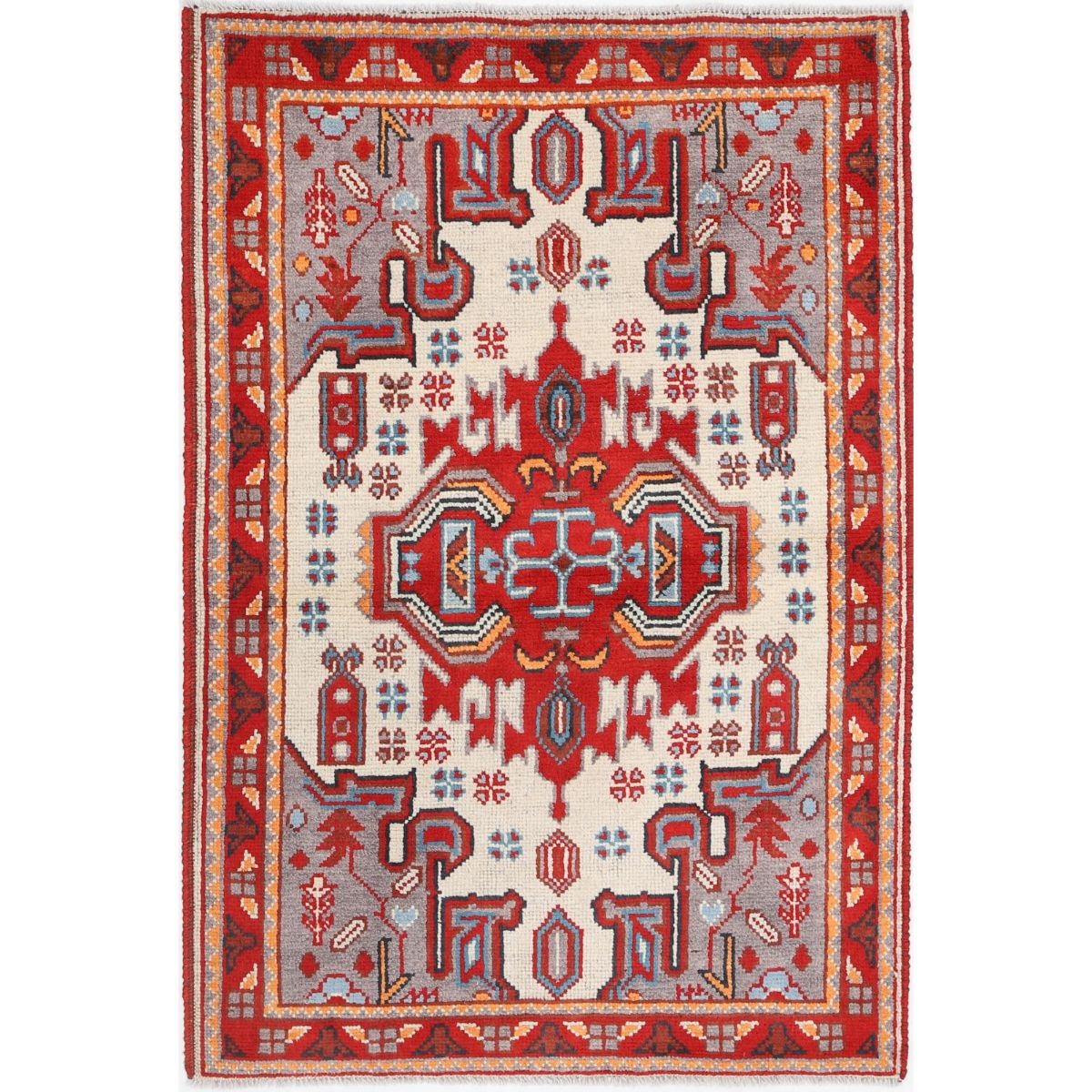 Revival 3x5 Handmade Double Knotted Washable Wool Rug - Colorful