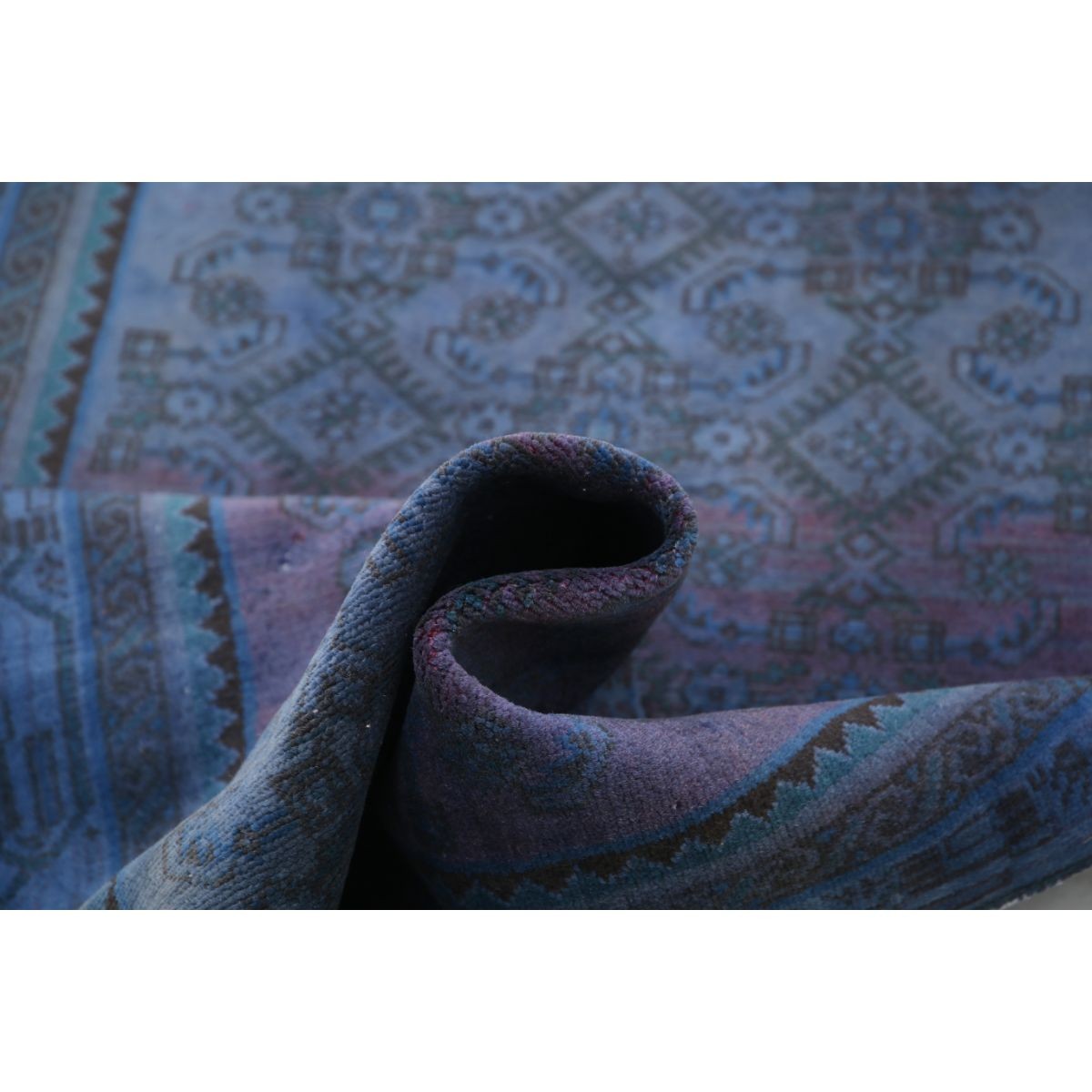 Overdye 3x14 Handmade Double Knotted Washable Wool Runner - Monochormatic