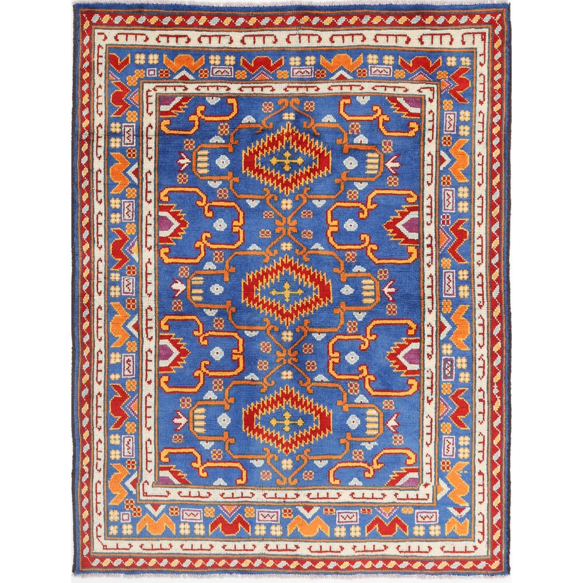 Revival 5x7 Handmade Double Knotted Washable Wool Rug - Colorful