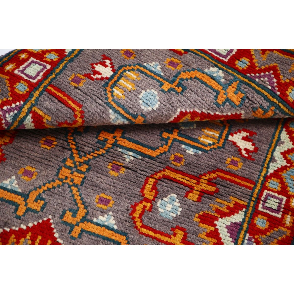 Revival 3x4 Handmade Double Knotted Washable Wool Rug - Colorful