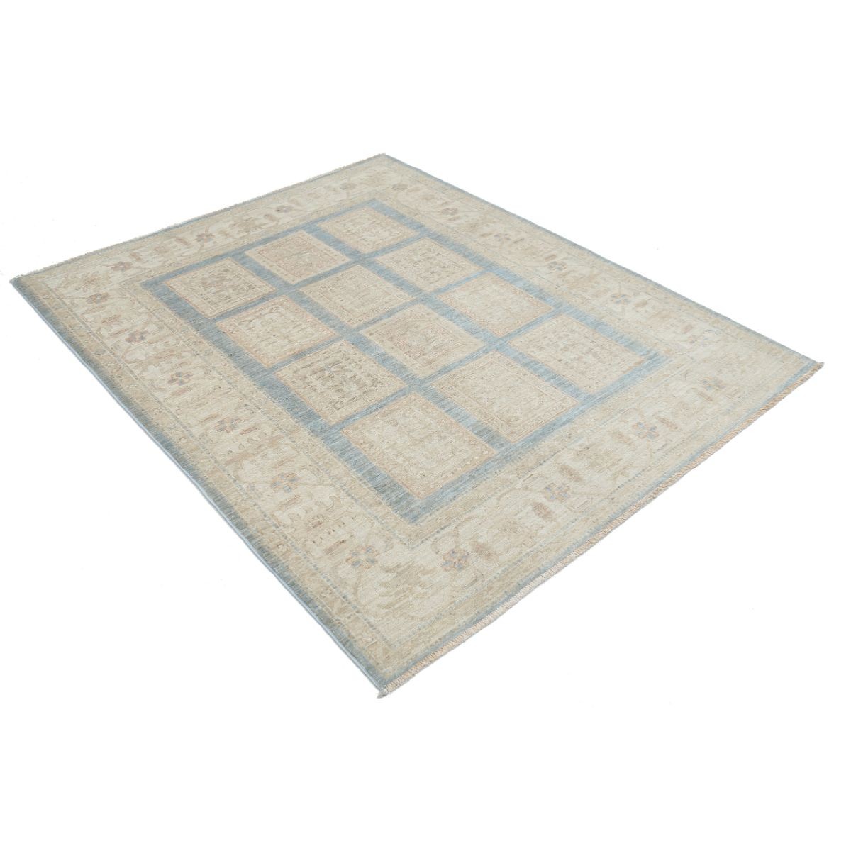 Bakhtiari 5x6 Handmade Double Knotted Washable Wool Rug - Soft Hues