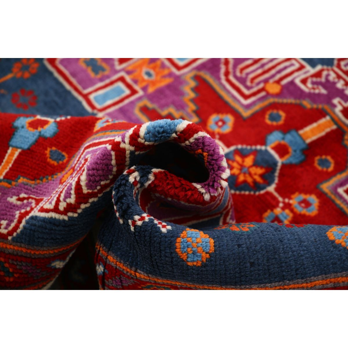 Revival 5x7 Handmade Double Knotted Washable Wool Rug - Colorful