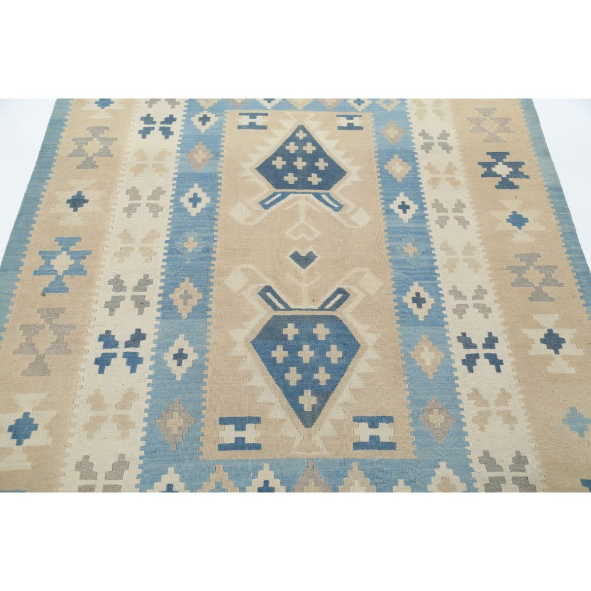 Kafkaas 5x7 Hand Woven Washable Wool Rug - Soft Hues