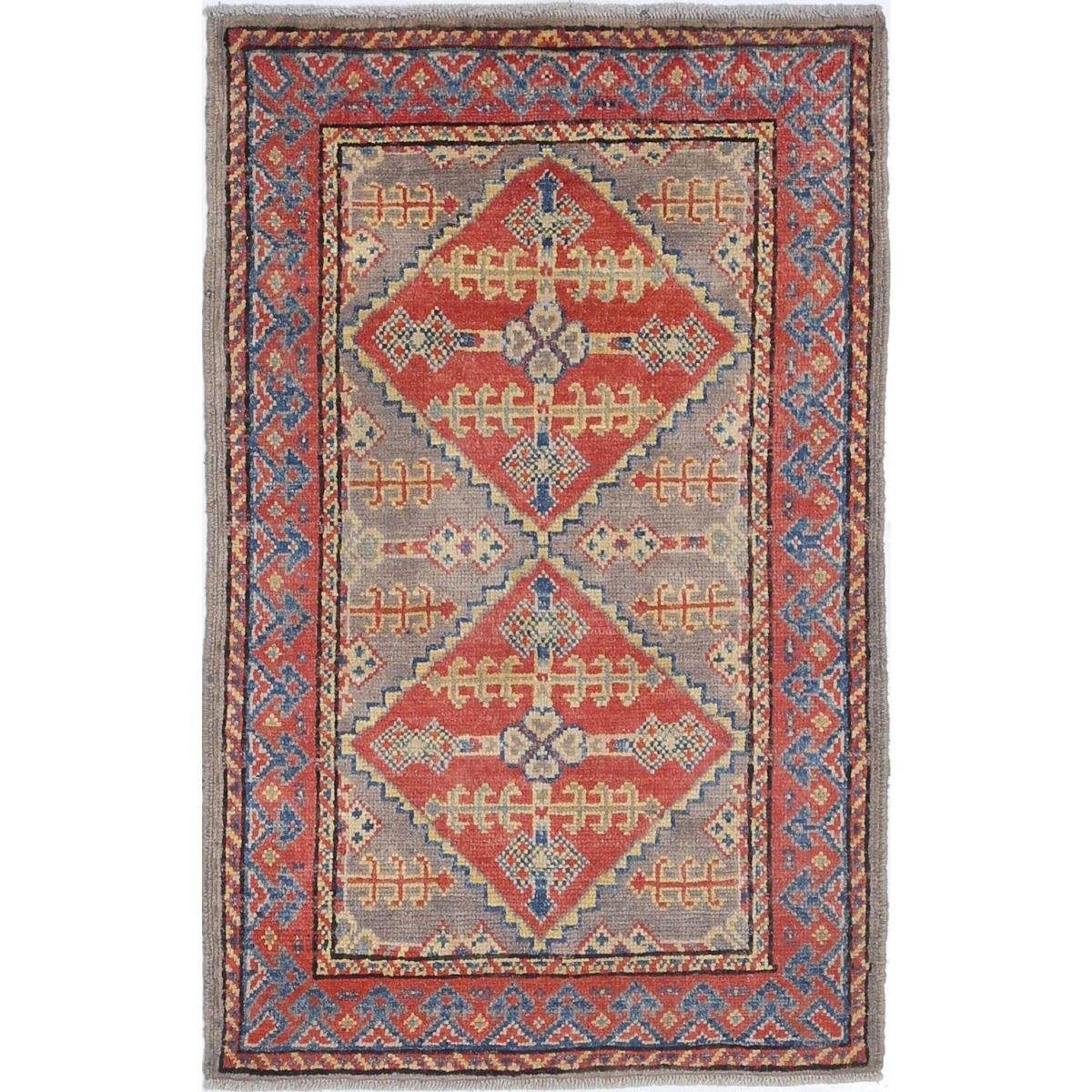 Revival 2x3 Handmade Double Knotted Washable Wool Rug - Colorful