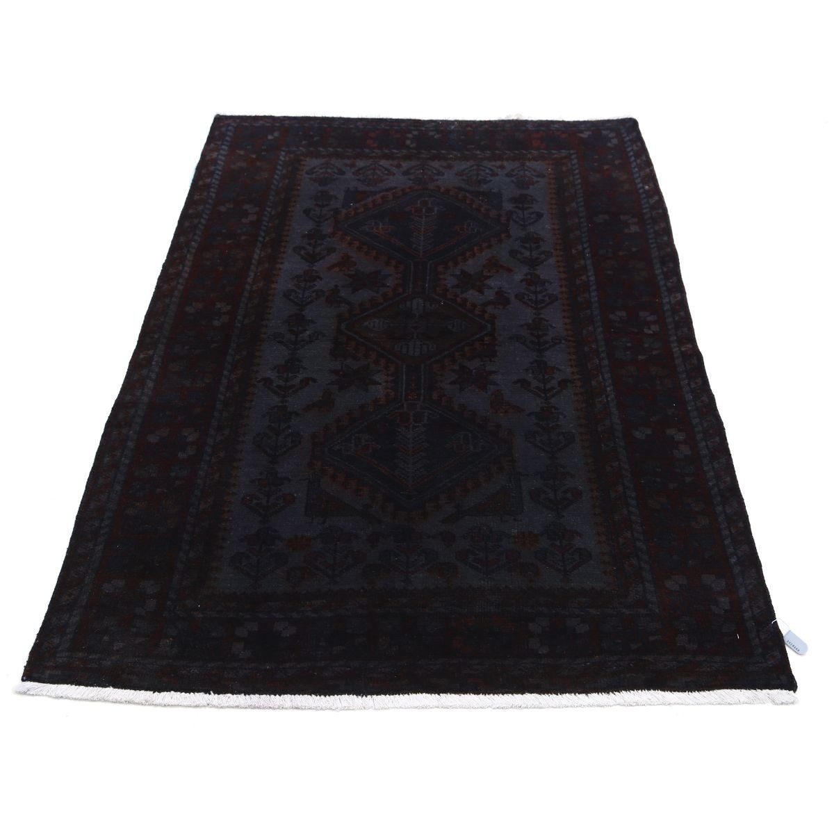 Overdye 4x5 Handmade Double Knotted Washable Wool Rug - Monochormatic