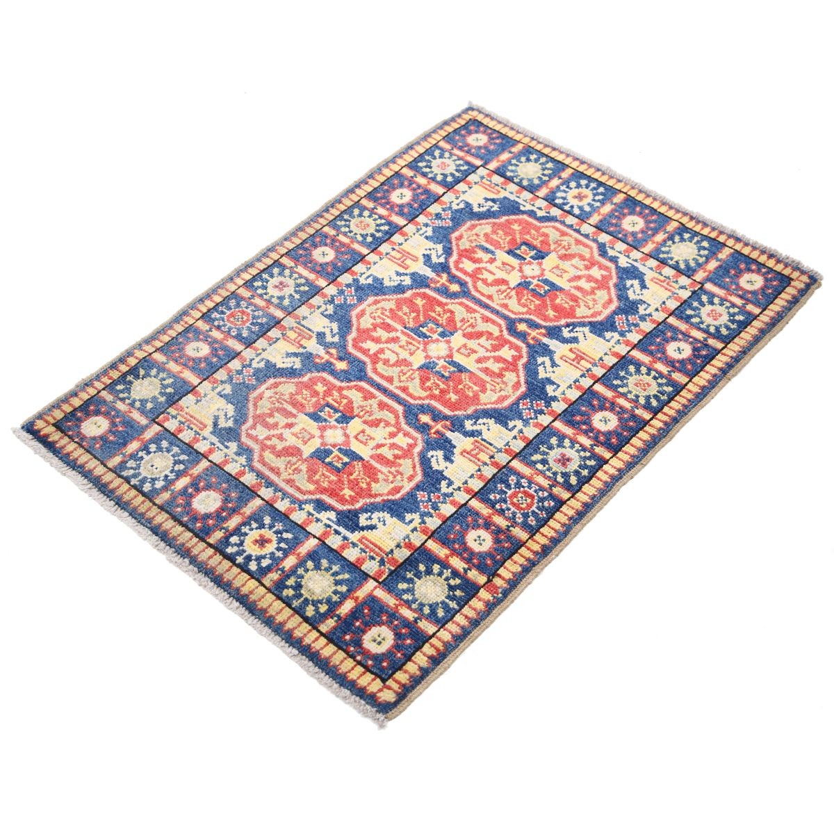 Revival 2x3 Handmade Double Knotted Washable Wool Rug - Colorful