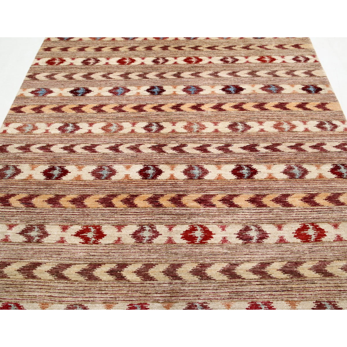 Modcar 6x9 Handmade Double Knotted Washable Wool Rug - Colorful